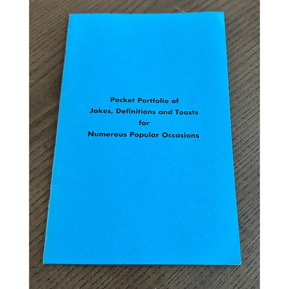 Pocket Portfolio of Jokes‎ Definitions and Toasts Jacob M Braude Vintage Booklet
